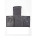 Ostrich Embossed Calf Leather Tri Fold Wallet